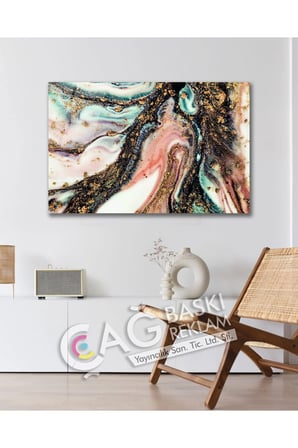 Soyut Renkli Göz Alıcı Estetik Şık Cam Tablo Modern Ev Ofis Salon Oda Duvar Dekoru Hediyelik