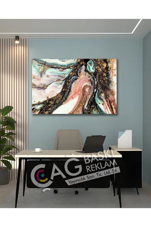 Soyut Renkli Göz Alıcı Estetik Şık Cam Tablo Modern Ev Ofis Salon Oda Duvar Dekoru Hediyelik