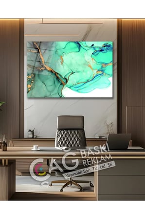 Soyut Renkli Göz Alıcı Estetik Şık Cam Tablo Modern Ev Ofis Salon Oda Duvar Dekoru Hediyelik