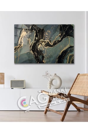 Soyut Renkli Göz Alıcı Estetik Şık Cam Tablo Modern Ev Ofis Salon Oda Duvar Dekoru Hediyelik