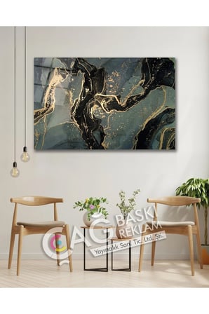 Soyut Renkli Göz Alıcı Estetik Şık Cam Tablo Modern Ev Ofis Salon Oda Duvar Dekoru Hediyelik