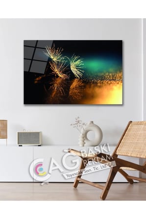 Karahindiba Göz Alıcı Estetik Şık Cam Tablo Modern Ev Ofis Salon Oda Duvar Dekoru Hediyelik
