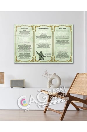 Ahilik Osmanlı Ahi Evran Cam Tablo Modern Ev Ofis Salon Oda Duvar Dekoru Hediyelik