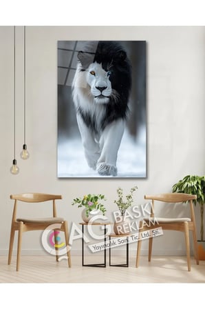 Aslan Kral Avcı Yırtıcı King Cam Tablo Modern Ev Ofis Salon Duvar Oda Dekoru Hediyelik