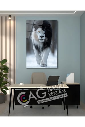Aslan Kral Avcı Yırtıcı King Cam Tablo Modern Ev Ofis Salon Duvar Oda Dekoru Hediyelik