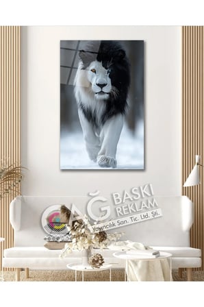 Aslan Kral Avcı Yırtıcı King Cam Tablo Modern Ev Ofis Salon Duvar Oda Dekoru Hediyelik