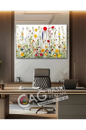 Çiçek Flower Göz Alıcı Estetik Şık Cam Tablo Modern Ev Ofis Salon Duvar Oda Dekoru Hediyelik