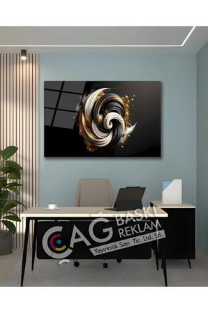 Soyut Renkli Göz Alıcı Estetik Şık Cam Tablo Modern Ev Ofis Salon Oda Duvar Dekoru Hediyelik