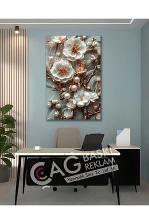 Çiçek Vitray Görünüm Göz Alıcı Estetik Cam Tablo Modern Ev Ofis Salon Oda Duvar Dekoru Hediyelik