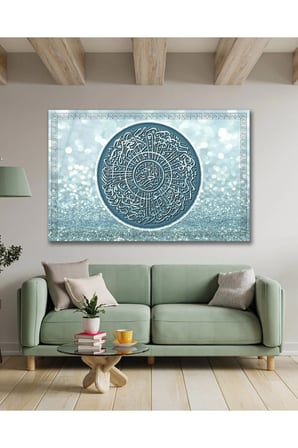 İnşirah Suresi Ayet Dua İslam Cam Tablo Modern Ev Ofis Salon Oda Duvar Dekoru Hediyelik
