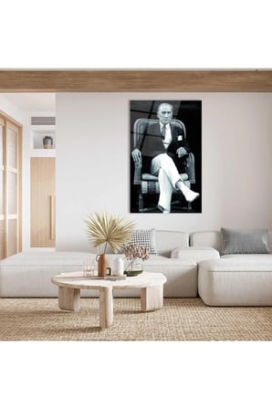 Atatürk Baskılı Cam Tablo 4mm Dayanıklı Temperli Cam..