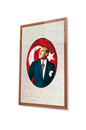 Atatürk Cam Tablo 4mm Dayanıklı Temperli Cam, Atatürk Glass Wall Art