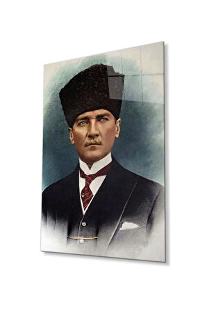 Atatürk Cam Tablo 4mm Dayanıklı Temperli Cam, Atatürk Glass Wall Art