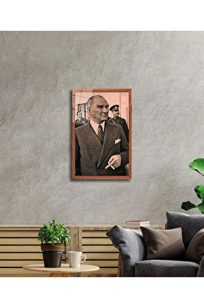 Atatürk Cam Tablo 4mm Dayanıklı Temperli Cam, Atatürk Glass Wall Art