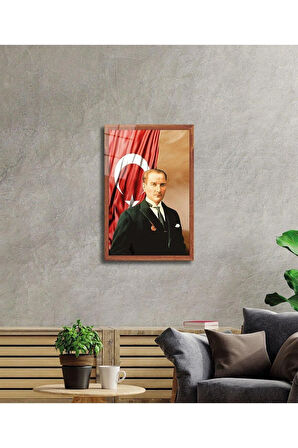 Atatürk Cam Tablo 4mm Dayanıklı Temperli Cam, Atatürk Glass Wall Art