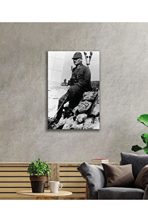 Atatürk Cam Tablo 4mm Dayanıklı Temperli Cam, Atatürk Glass Wall Art