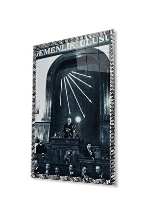 Atatürk Cam Tablo 4mm Dayanıklı Temperli Cam, Atatürk Glass Wall Art