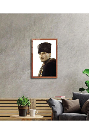 Atatürk Cam Tablo 4mm Dayanıklı Temperli Cam, Atatürk Glass Wall Art