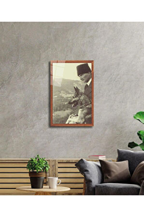 Atatürk Cam Tablo 4mm Dayanıklı Temperli Cam, Atatürk Glass Wall Art
