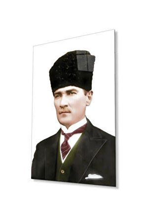 Atatürk Cam Tablo 4mm Dayanıklı Temperli Cam, Atatürk Glass Wall Art