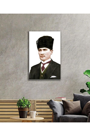 Atatürk Cam Tablo 4mm Dayanıklı Temperli Cam, Atatürk Glass Wall Art