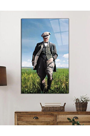 Atatürk Baskılı Cam Tablo 4mm Dayanıklı Temperli Cam