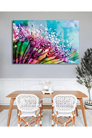 Karahindiba Çiçek Manzara Cam Tablo Modern Ev Ofis Salon Hediyelik Büyük Tablo Duvar Dekoru