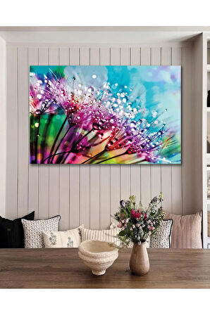 Karahindiba Çiçek Manzara Cam Tablo Modern Ev Ofis Salon Hediyelik Büyük Tablo Duvar Dekoru