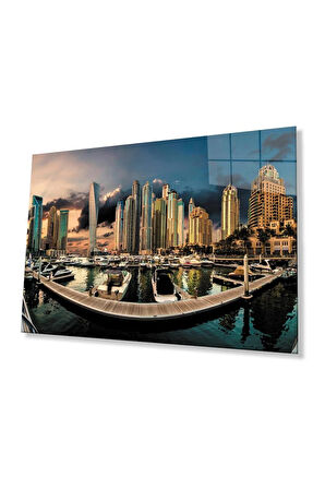 Şehir Manzara Cam Tablo 4mm Dayanıklı Temperli Cam City Landscape Glass Table 4mm Durable Tempered