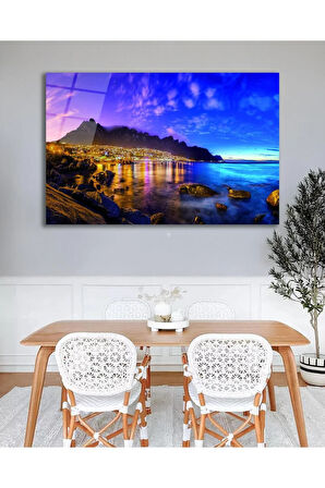 Manzara Deniz Cam Tablo, Ev Ofis Salon Hediyelik Duvar Dekoru