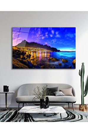 Manzara Deniz Cam Tablo, Ev Ofis Salon Hediyelik Duvar Dekoru