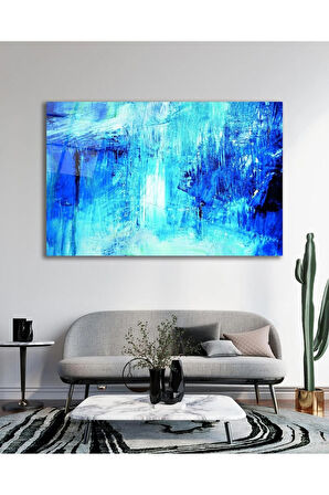 Mavi Manzara Cam Tablo, Ev Ofis Salon Hediyelik Duvar Dekoru