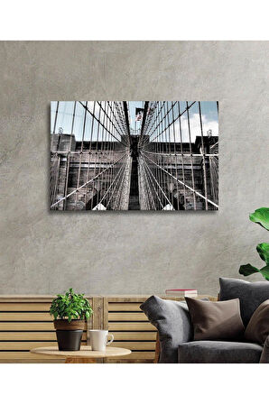 Köprü Cam Tablo 4mm Dayanıklı Temperli Cam, Bridge Glass Wall Decor