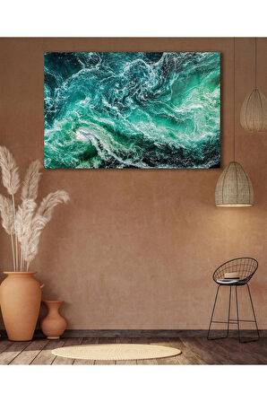 Deniz Dalga Manzara Cam Tablo , Ev Ofis Salon Hediyelik Duvar Dekoru
