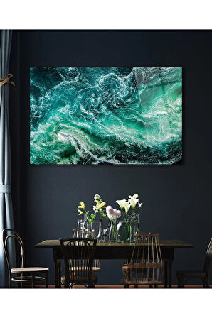 Deniz Dalga Manzara Cam Tablo , Ev Ofis Salon Hediyelik Duvar Dekoru