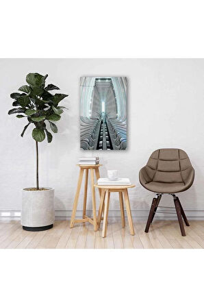 Geometrik bina Cam Tablo 4mm Dayanıklı Temperli Cam