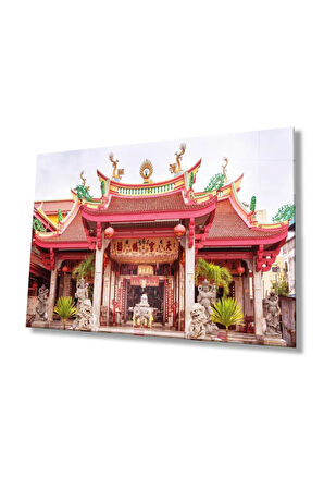 Tapınak Cam Tablo 4mm Dayanıklı Temperli Cam, Temple Glass Wall Decor