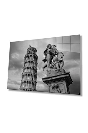 Pisa Cam Tablo 4mm Dayanıklı Temperli Cam, Pisa Glass Wall Decor