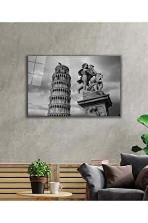 Pisa Cam Tablo 4mm Dayanıklı Temperli Cam, Pisa Glass Wall Decor