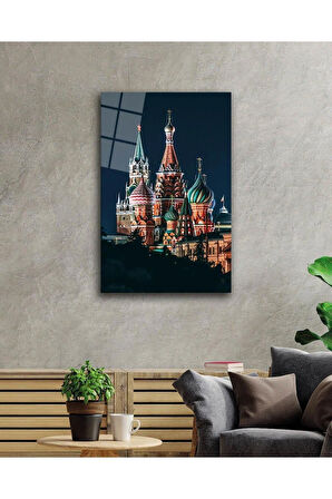 Moskova Cam Tablo 4mm Dayanıklı Temperli Cam, Moscow Glass Wall Decor