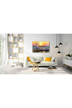 Gün Batımı Cam Tablo 4mm Dayanıklı Temperli Cam