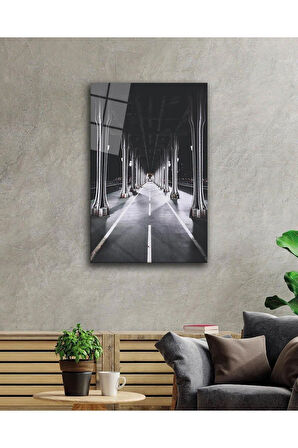 Sokak Cam Tablo 4mm Dayanıklı Temperli Cam, Street Glass Wall Decor