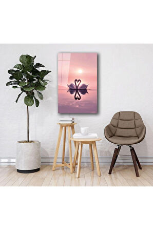 Aşkın Sükuneti Cam Tablo Hediyelik Büyük Tablo Ev Ofis Dekoru