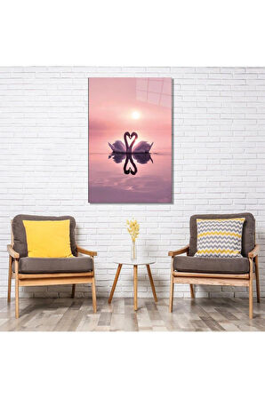 Aşkın Sükuneti Cam Tablo Hediyelik Büyük Tablo Ev Ofis Dekoru