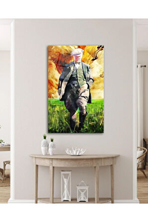 Atatürk Portre Cam Tablo Modern Ev Ofis Salon Hediyelik Büyük Tablo Duvar Dekoru