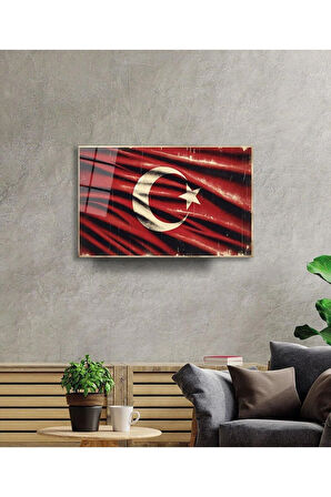 Milli Görkem Cam Tablo Hediyelik Büyük Tablo Ev Ofis Dekoru