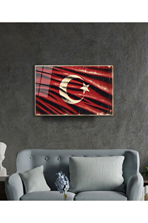 Milli Görkem Cam Tablo Hediyelik Büyük Tablo Ev Ofis Dekoru