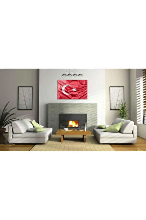 Türk Bayrağı Cam Tablo 4mm Dayanıklı Temperli Cam, Turkish Flag Glass Wall Art