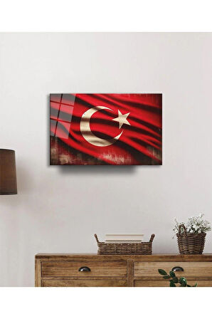 Milli Görkem Cam Tablo Hediyelik Büyük Tablo Ev Ofis Dekoru