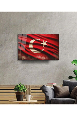 Milli Görkem Cam Tablo Hediyelik Büyük Tablo Ev Ofis Dekoru